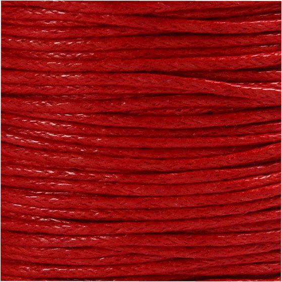 Baumwollband, 1 mm, Rot, 40m