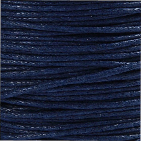 Baumwollband, 1 mm, Blau, 40m