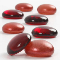 Dekosteine aus Glas, Rot, 18-20 mm, Stärke: 8 mm, 370g