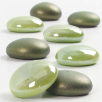 Dekosteine aus Glas, Grün, 18-20 mm, Stärke: 8...