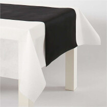 Tischläufer aus Stoff-Imitat, Schwarz, 35 cm, 10m