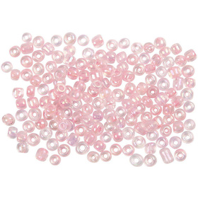 Rocailleperle, Gre 8/0 , 3 mm, Kristall mit Rosa