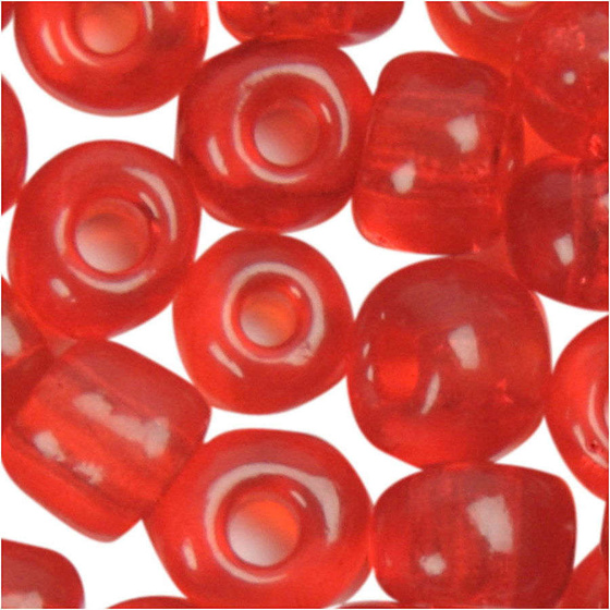 Rocailleperle, Gre 6; 4 mm, Rot transparent, 500g