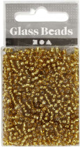 Rocailleperle, Größe 8; 3 mm, Golden, 2-cut, 25g