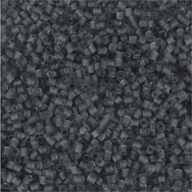 Rocailleperle, Gre 15; 1,7 mm, Transparent Grau, 2-cut, 25g