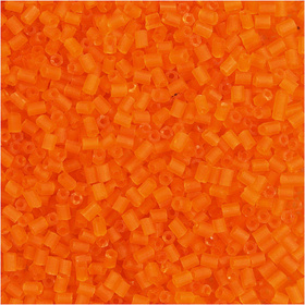 Rocailleperle, Größe 15; 1,7 mm, Transparent Orange, 2-cut, 25g
