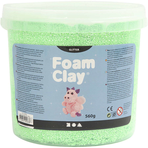 Foam Clay , Grn, Glitter, 560g