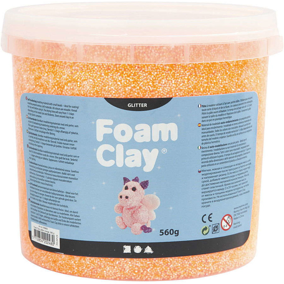 Foam Clay® , Orange, Glitter, 560g