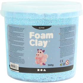 Foam Clay® , Hellblau, Glitter, 560g