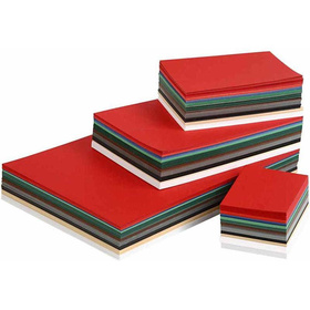 Karton in Weihnachtsfarben, A3+A4+A5+A6 , 180 g, Sortierte Farben, 1500Bl. sort.