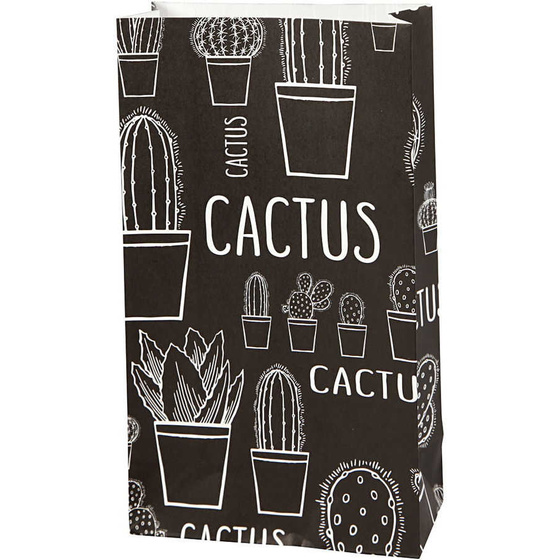 Papiertten, 21 x 6 x 12 cm, Kaktus, 10 Stck