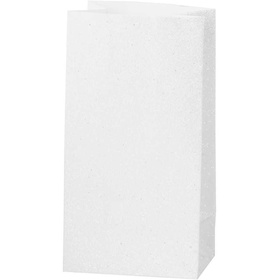 Papiertüten, 17 x 6 x 9 cm, Weiß, 8 Stück, 150 g