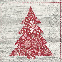Servietten, 33 x 33 cm, Roter Weihnachtsbaum, 20 Stück