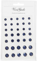 Strasssteine, Blau, konisch rund, selbstklebend, 6, 8, 10mm Ø, 35 Stück