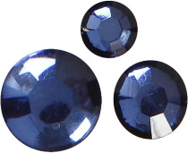 Strasssteine, Blau, konisch rund, selbstklebend, 6, 8, 10mm Ø, 35 Stück