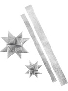 Flechtstreifen fr Frbelsterne, Outdoor, Silber m. Glitter, 16 Streifen