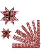 Papierstreifen für Fröbelsterne,  Weiß, Rot, Klassisch, 60Streifen
