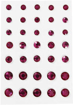 Strasssteine, Pink, konisch rund, 35 Stück, 1 Blatt