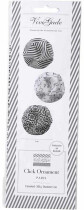 Click Ornaments 3,5x8,8 cm, 9Sets, Grau - Weiß