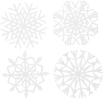 Servietten, Schneeflocken aus Papier, Weiß, 4 Stück