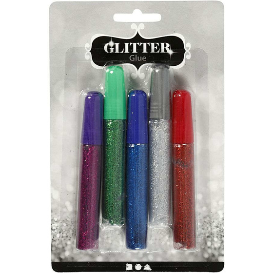Glitzer-Kleber, sortierte Farben, 5 0x 10 ml