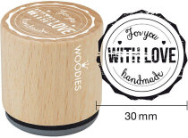 Holzstempel, 30 x 35 mm, For you  WITH LOVE  handmade