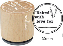 Holzstempel, 30 x 35 mm, Baked with love for you