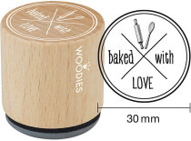 Holzstempel, 30 x 35 mm, baked with LOVE