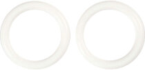 Plastikringe,  19 x 14 mm, Weiß, 50 Stück, Stärke: 2,5 mm
