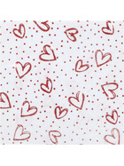 Bastelfilz, A4 21x30 cm,  1 mm, Weiß, Herzen und Punkte aus rotem Glitter, 10Bl.