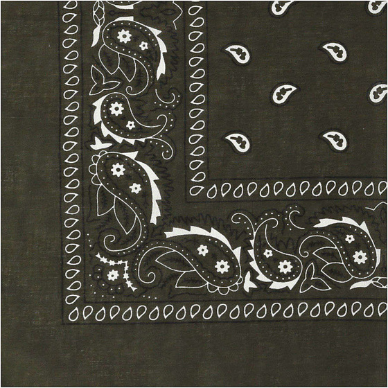 Bedrucktes Bandana-Tuch, Gre 55x55 cm, Olivgrn