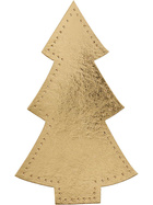 Weihnachtsbaum, Lederpapier, Gold, H: 18cm, 4 Stck