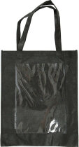 Tasche mit Front aus Kunststoff, 42x34x12 cm, Schwarz