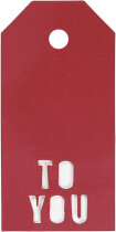 Geschenkanhänger, 5x10 cm, 300 g, Rot , 15 Stück