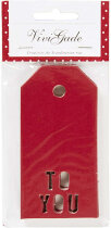Geschenkanhänger, 5x10 cm, 300 g, Rot , 15 Stück