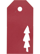 Geschenkanhänger, 5x10 cm, 300 g, Rot, Weihnachtsbaum, 15 Stück