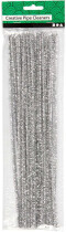 Pfeifenreiniger, 6 mm x  30 cm, Silber, 24 Stück
