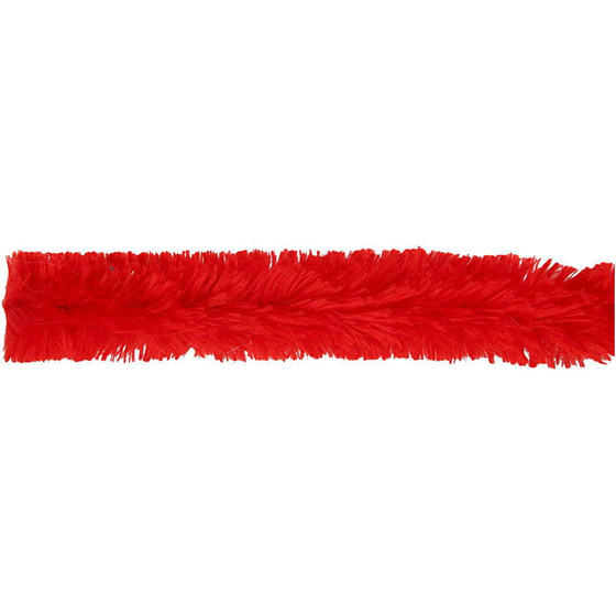 Pfeifenreiniger / Chenille-Draht, 30 mm x  40 cm, Rot, 4 Stck