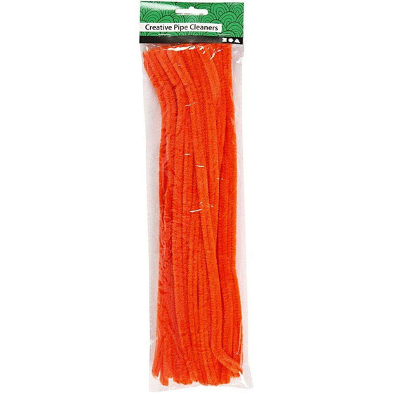 Pfeifenreiniger, 9 mm x  30 cm, Orange, 25 Stck
