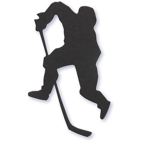 Stanzfigur aus Pappe, Schwarz, 54x64 mm, Eishockey-Spieler, 10 Stck