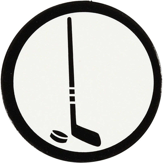 Stanzfigur aus Pappe, Eishockey-Schläger, Weiß/Schwarz, 25 mm, 20 Stück