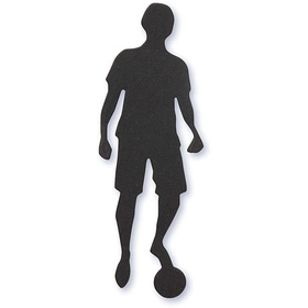 Stanzfigur aus Pappe, Schwarz, 33x80 mm, Fusball-Spieler, 10 Stück