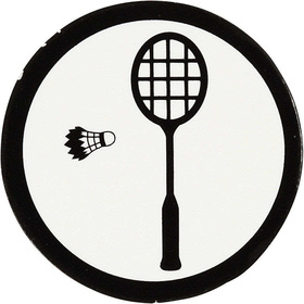 Stanzfigur aus Pappe, Weis/Schwarz, 25 mm, Tennis-Schlger, 20 Stck