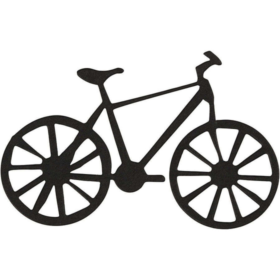 Stanzfigur aus Pappe, Schwarz, 77x48 mm, Fahrrad, 10 Stück