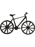 Stanzfigur aus Pappe, Schwarz, 77x48 mm, Fahrrad, 10 Stck