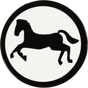 Stanzfigur aus Pappe, Weis/Schwarz, 25 mm, Pferd, 20 Stck