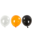 Luftballons, Wei, Orange, Schwarz, 23-26 cm, Rund