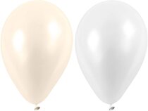 Luftballons, Weiß, Perlmutt, 23 cm, Rund