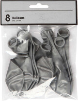 Ballons, Silber, 23 cm, rund