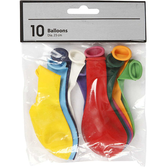 Ballons, sortierte Farben, 23 cm, rund